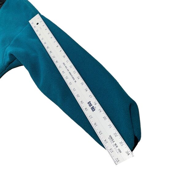 Columbia Sweater Mens L Blue VTG Fleece 90s Teal Anorak Zip USA Ski High Neck - Picture 8 of 10